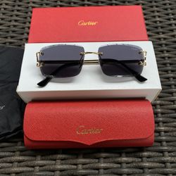 Cartier C Frame Black & Gold Sunglasses