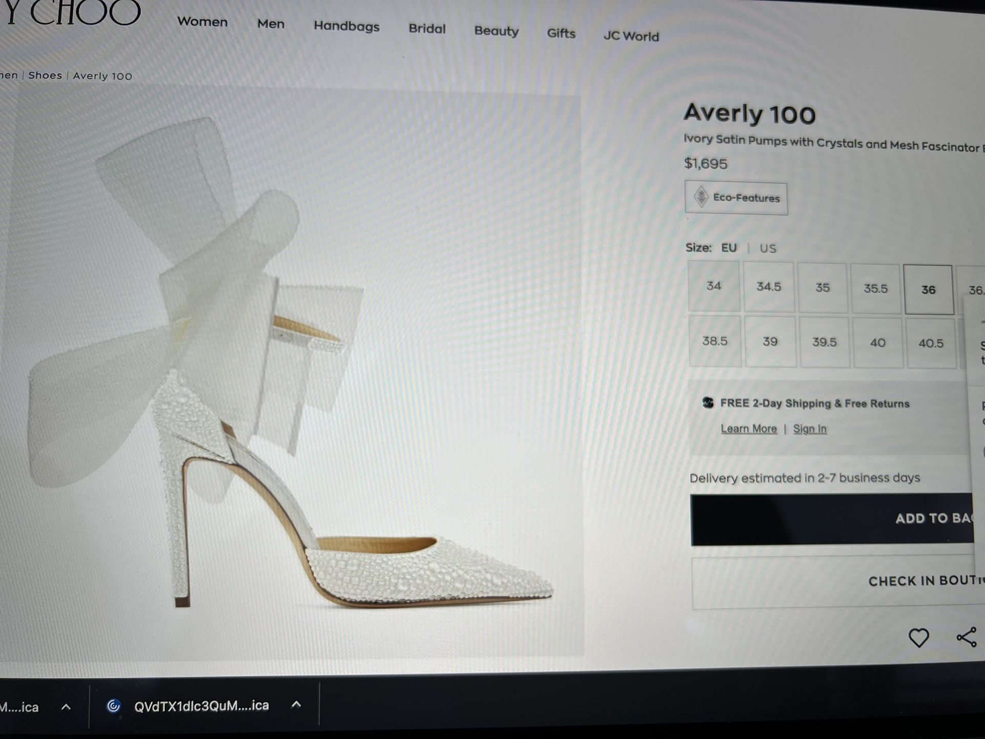 Jimmy Choo Bridal Shoes Size 6