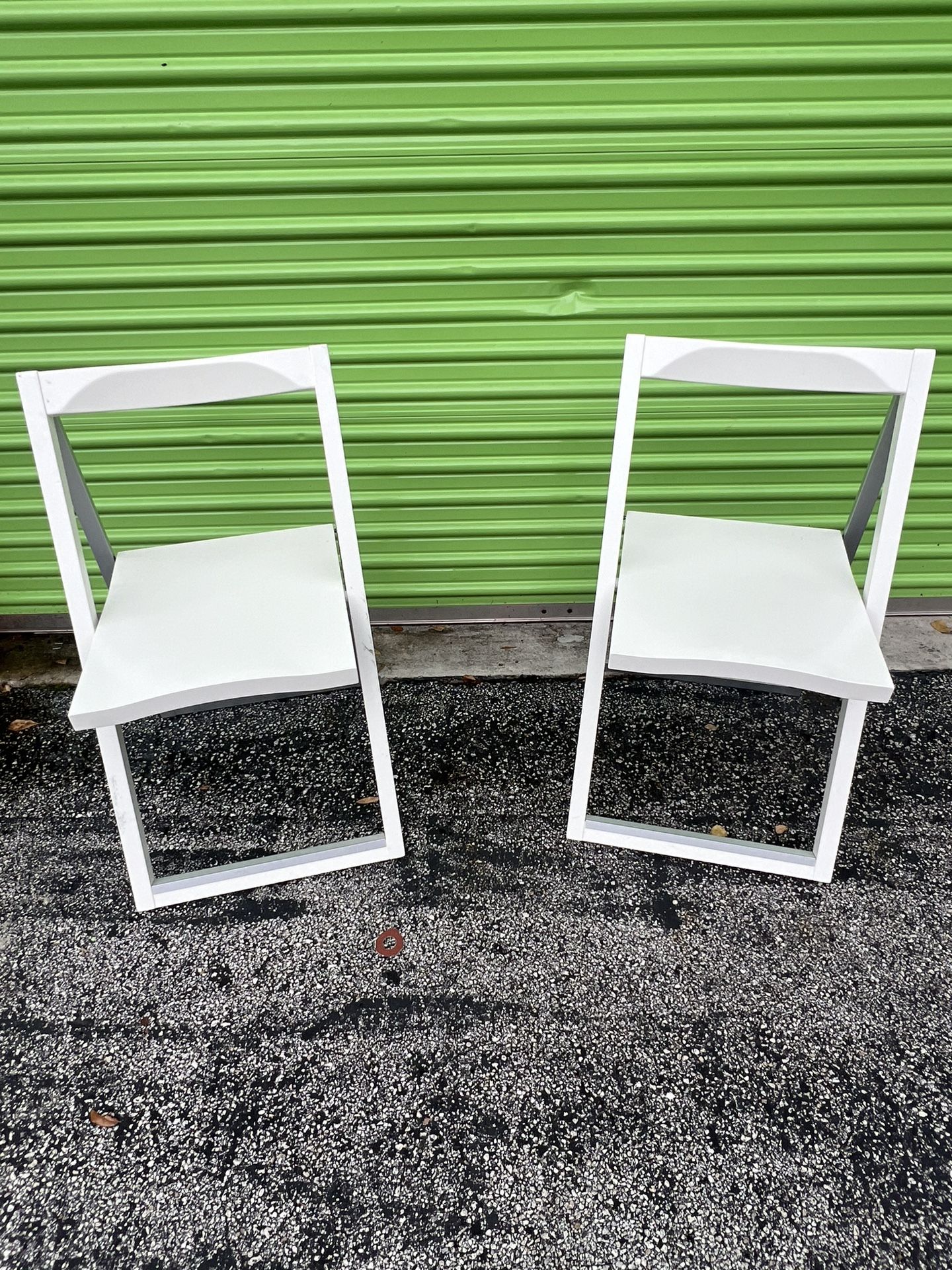 White Wood Folding Chairs Patio Balcony Modern
