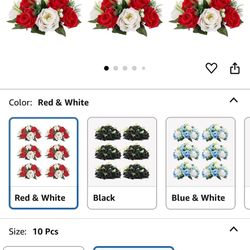 Red and white Flowers Bouquet for Centerpiece 