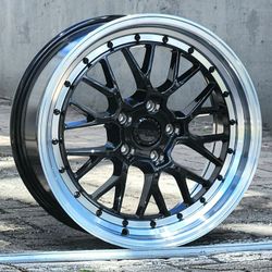 18x8.5 5x114.3 / 5x100 ET35 TRAKLITE TURBULANCE – Gloss Black / Polished Lip