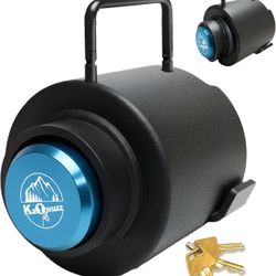 Trailer Lock, Heavy Duty Tongue Locks Fits 2 5/16-Inch Couplers, Anti-Theft, Anti-Smashing, Secures Safety Chains, Solid Steel Tow Hitch Lock with Han