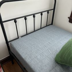 Metal Twin Bed And IKEA Mattresses-Never Used 