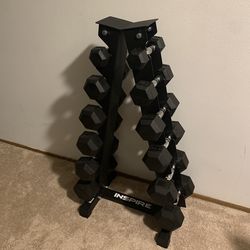 Inspire Fitness Dumbbell Set + Rack
