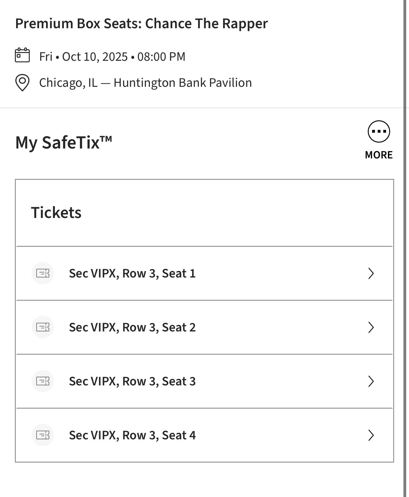 Chance The Rapper VIP tickets