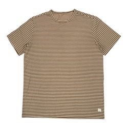Vuori Current Stripe Tee Shirt Mens Medium M Brown Short Sleeve Stretch v1021