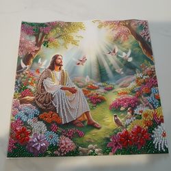 Jesus in garden diamond art painting