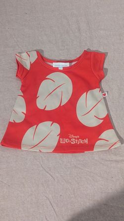 Build-A-Bear Workshop Disney Stitch Red/White Leaf Print Shirt Bear Clothing