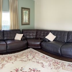 Used Reclining Sectional Leather Couch