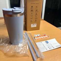 sky blue thermos water bottle