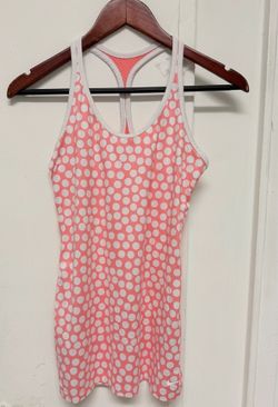 Nike dri fit women’s tank top polka dot white and coral size XS