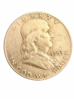 1953-D Franklin Half Dollar 90% Silver Denver Mint Circulated Vintage Coin