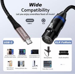 Microphone Cable. USB Type C  to XLR