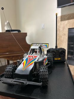 VTG Radio Shack RC Buggy Race Car with Remote Controller . Untested.