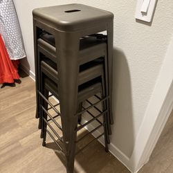 Set Of 4 Metal Stools