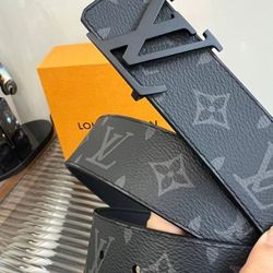 LV Men's Black Belt Men's Width 4cm