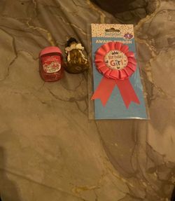 Birthday Girl Lot — Ribbon, Figurine, Hand Sanitizer