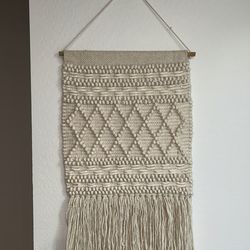 Boho wool wall art and picture hanger