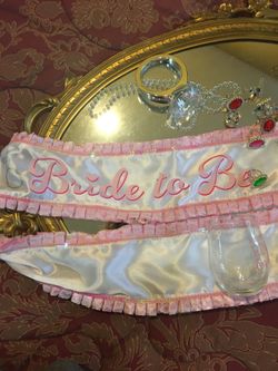 Bride to be sash and ring necklace