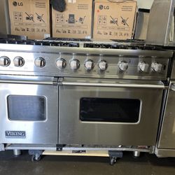 Viking 48”Wide All Gas Range Stove 8 Burners Stainless Steel