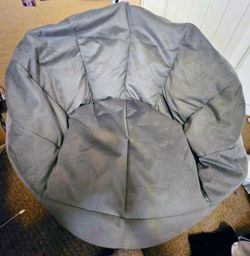 Big Joe Milano Bean Bag Chair, Gray Plush, Ultra-Soft Polyester, Lightweight