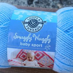 Loops & Threads Snuggly Wuggly Baby Sport Yarn Pale Blue I Have Only One