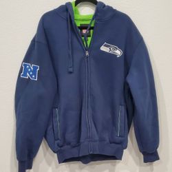 Seahawks NFC Zip-up Fleece Lined Hoodie Jacket Size XL