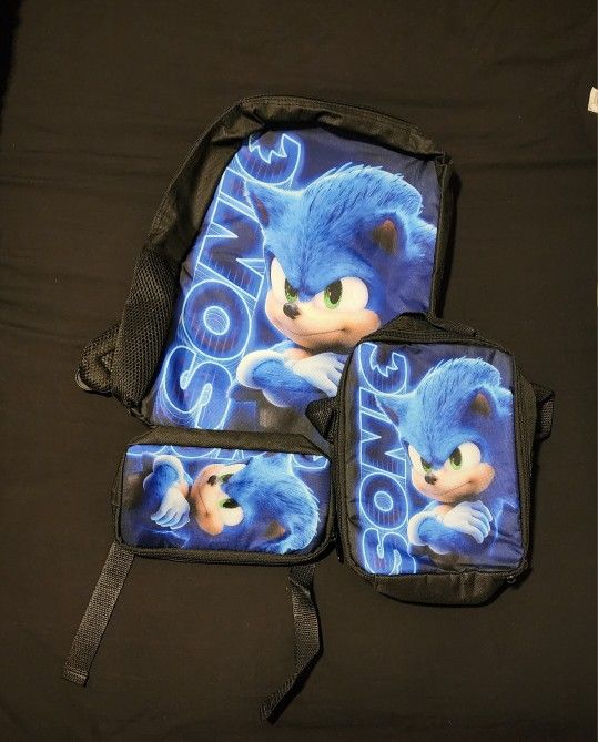 Sonic Backpack, Lunch Box And Pencil Pouch