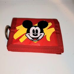 Disney Mickey Mouse red keychain coin purse wallet