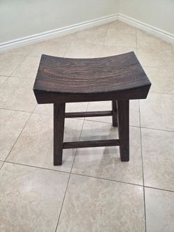 Dark Wood Saddle Seat Stool