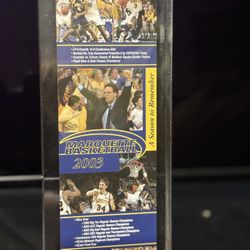 2003 NCAA FINAL FOUR BASKETBALL GAME TICKET IN ACRYLIC