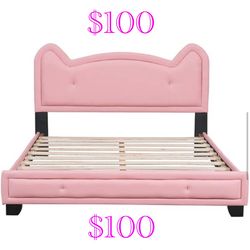 Full Size Pink Cartoon Ears Bed
