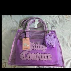 JUICY COUTURE  SOFT SERVE CLEAR LARGE TOTE, Shoulder Bag , and Mini pouch NWT
