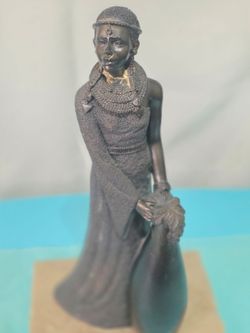 Bronze-Tone Female Figurine Sculpture
