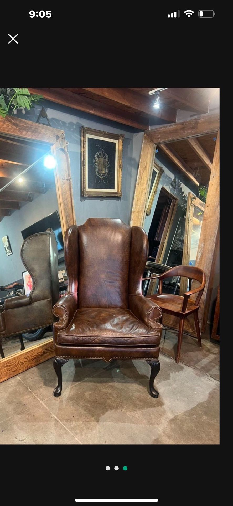 Vintage Leather Wingchair  300$
