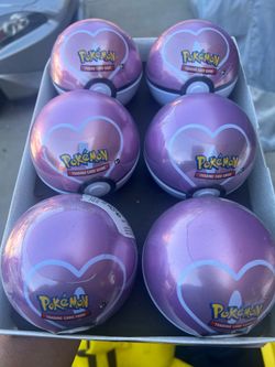 Pokemon Love Ball Pokeball Set of 6 Tins