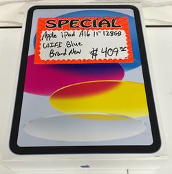 Apple iPad A16 11” 128GB WiFi Blue Brand New