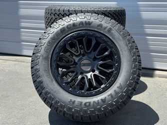 18" NEW Wheels Black Rims and Tires 6x139.7 TOYOTA 6x135 FORD 8x170 DODGE 8x165.1 CHEVY Silverado Tundra Sequoia F150 Expedition Tacoma 4Runner FJ Cru