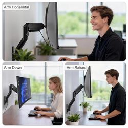 Soporte de pared para monitor de computadora para pantallas de 17 a 32 pulgadas, soporte para monitores individuales que sostiene hasta 22 libras, bra