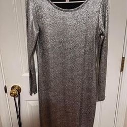 Silver Long Sleeve Dress