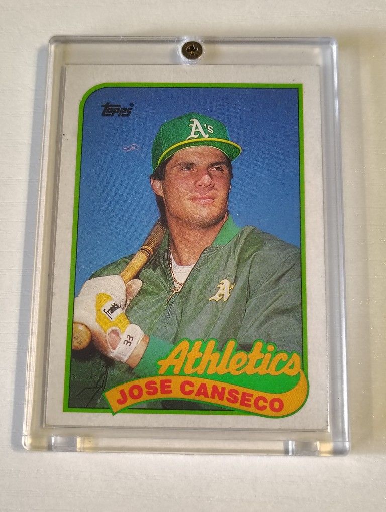 1989 Topps Jose Canseco Error Baseball Card.