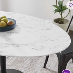 Marble Table Oval 47” X 27.5” 