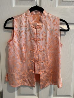 Vintage Peach Asian Inspired Stunning Dress Top