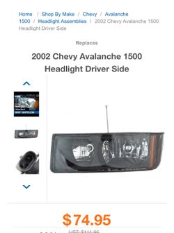2002 Chevy Avalanche headlight