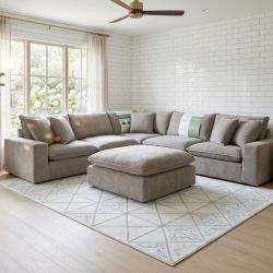 Designer-Grade Taupe Gray Aiden & Ivy Sereen + Sectional Cloud Couch + FREE Delivery