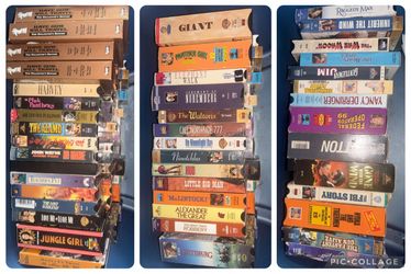 Lot of 54 assorted vintage VHS tapes