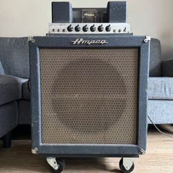 1961 Ampeg B-15N Portaflex Blue Check All Tube Bass Amp - ALL ORIGINAL