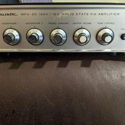 REALIStic MPA-20 120V/12V SOLID STATE P.A. AMPLIFIER