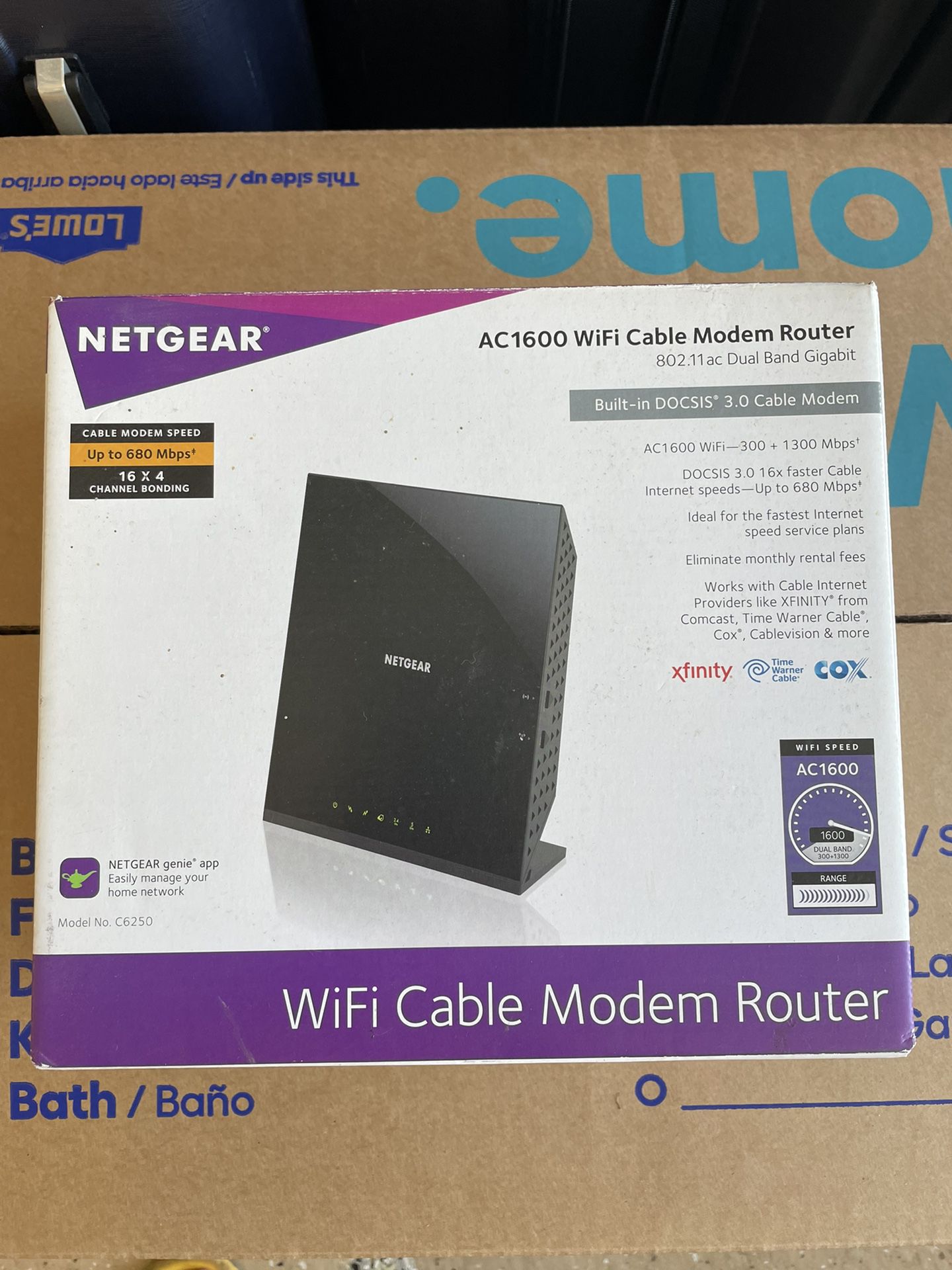 Netgear AC1600 WiFi Cable Modem Router 