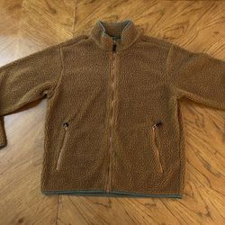 BDG Urban Outfitters Front Zip Brown Fleece Jacket - Medium - 2 Front Pockets